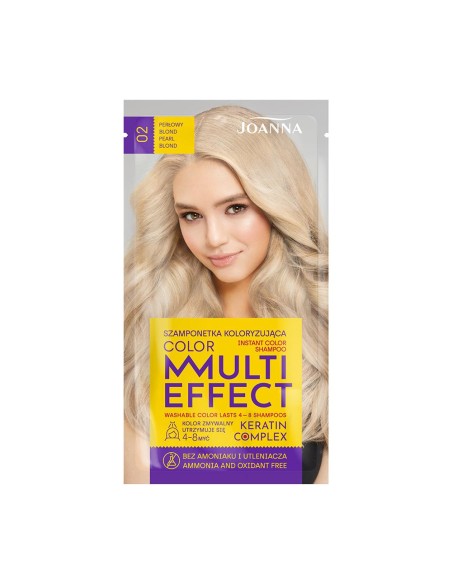 JOANNA MULTI EFFECT COLOR Szamponetka koloryzująca nr 02 PERŁOWY BLOND, 35 g