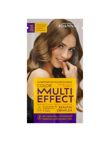 JOANNA MULTI EFFECT COLOR Szamponetka koloryzująca nr 014 AROMATYCZNE CAPPUCCINO, 35 g