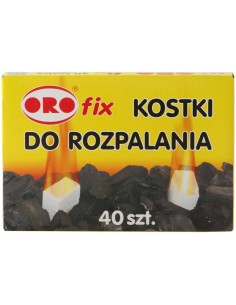 ORO Rozpałka podpałka do grilla, kominka i pieca KOSTKA, 40 szt