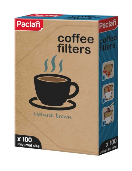 PACLAN Filtry do kawy UNIWERSALNE BRĄZOWE, 100 szt