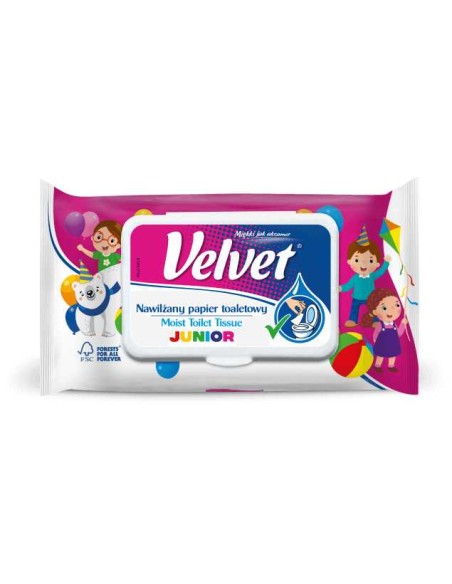 VELVET Papier toaletowy nawilżany JUNIOR, 48 szt