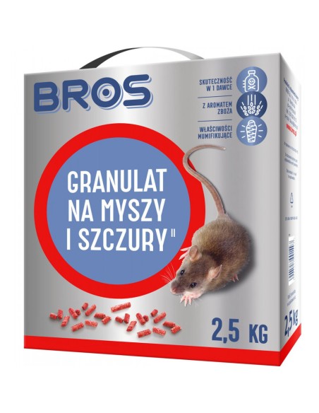 BROS Granulat na myszy i szczury, 2,5kg 