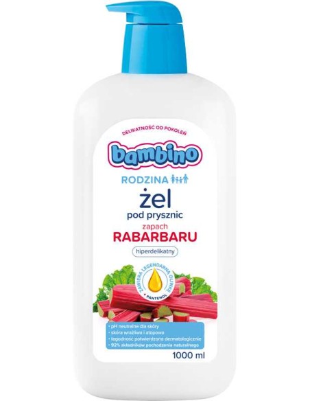 BAMBINO RODZINA Żel pod prysznic RABARBAR, 1 l 
