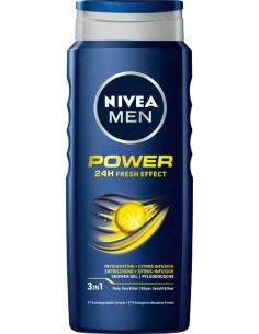 NIVEA MEN Żel pod prysznic 3w1 POWER 24H FRESH EFFECT, 500 ml