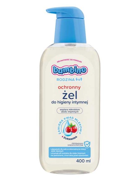 BAMBINO RODZINA Żel do higieny intymnej ŻURAWINA, 400 ml 