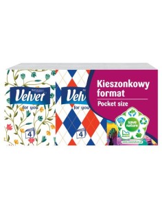 VELVET Chusteczki higieniczne 4-warstwowe MINI, 6 x 7 szt