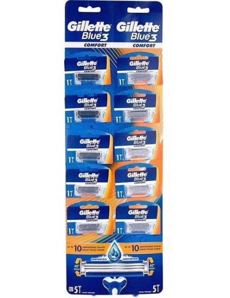 GILLETTE BLUE 3 Jednorazowa maszynka do golenia dla mężczyzn, 10 szt