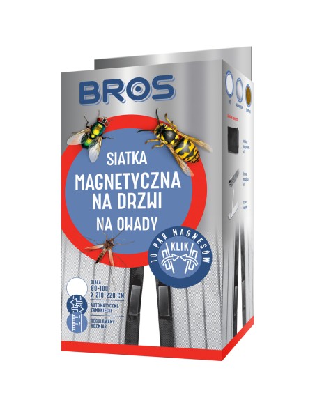 BROS Siatka na drzwi MAGNETYCZNA BIAŁA, 100x220
