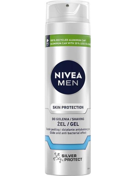 NIVEA MEN Żel do golenia SILVER PROTECT, 200 ml