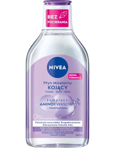NIVEA Płyn micelarny do demakijażu dla cery wrażliwej i nadwrażliwej KOJĄCY, 400 ml
