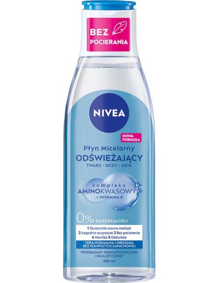 NIVEA Płyn micelarny do cery normalnej i mieszanej ODŚWIEŻAJĄCY,  200 ml