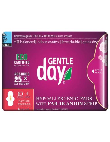 GENTLE DAY ECO Podpaski higieniczne z paskiem anionowym NA DZIEŃ, 10 szt