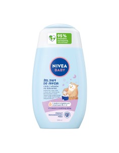 NIVEA BABY Żel do mycia ciała i włosów 2w1 NA DOBRANOC, 200 ml