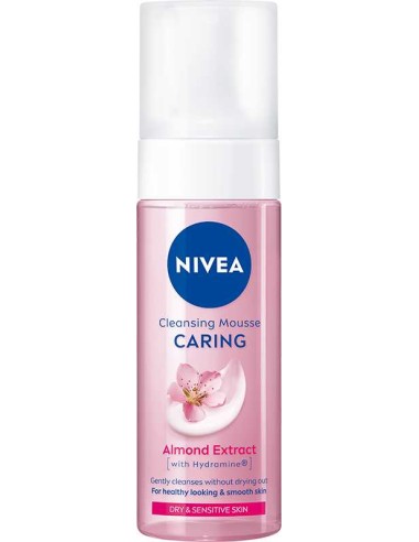 NIVEA CARING Pianka do mycia twarzy do suchej i wrażliwej cery PIELĘGNUJĄCA, 150 ml