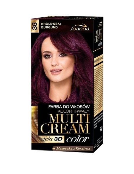 JOANNA MULTI CREAM COLOR Farba do włosów 36 KRÓLEWSKI BURGUND