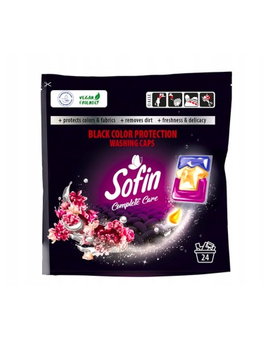 SOFIN Kapsułki do prania czarnych i ciemnych tkanin BLACK COLOR PROTECTION, 24 szt