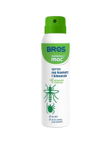 BROS Spray na komary i kleszcze ZIELONA MOC, 90 ml