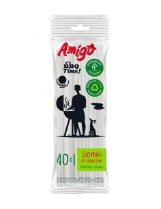 AMIGO Słomki do napojów BIO PAPIEROWE, 40 szt