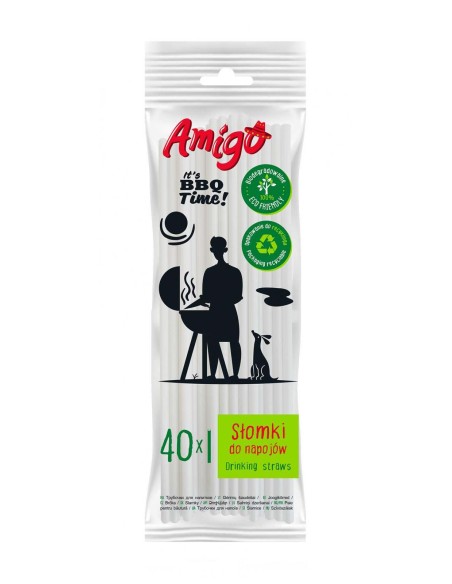 AMIGO Słomki do napojów BIO PAPIEROWE, 40 szt