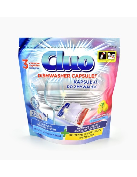 CLUO Kapsułki do zmywarki LEMON, 27 szt