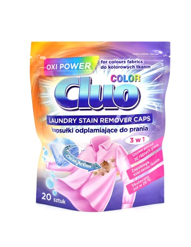 CLUO Kapsułki do prania ODPLAMIAJĄCE DO KOLORU, 30 szt