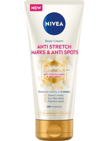 NIVEA ANTI STRETCH MARKS & ANTI SPOTS LUMINOUS630 Krem do ciała przeciw rozstępom i przebarwieniom, 200 ml