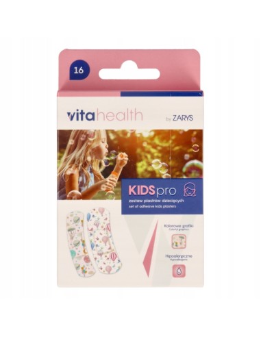 VITA HEALTH BY ZARYS KIDS PRO GIRLS Zestaw plastrów dziecięcych dla dziewczynki, 16 szt