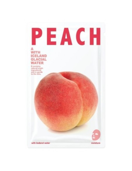 BLUE DOT Maska do twarzy w płachcie nawilżająca WODA LODOWCOWA Z BRZOSKWINIĄ, 1 szt