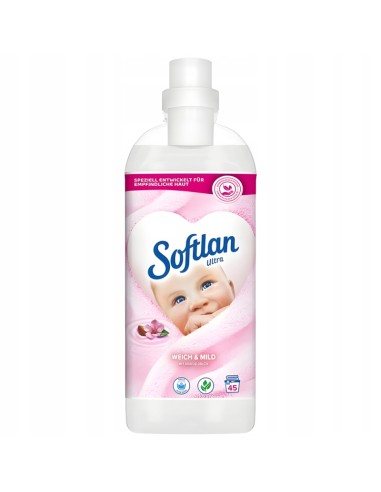 SOFTLAN ULTRA Płyn do płukania tkanin BIAŁY MLEKO MIGDAŁOWE 45 płukań, 1 l