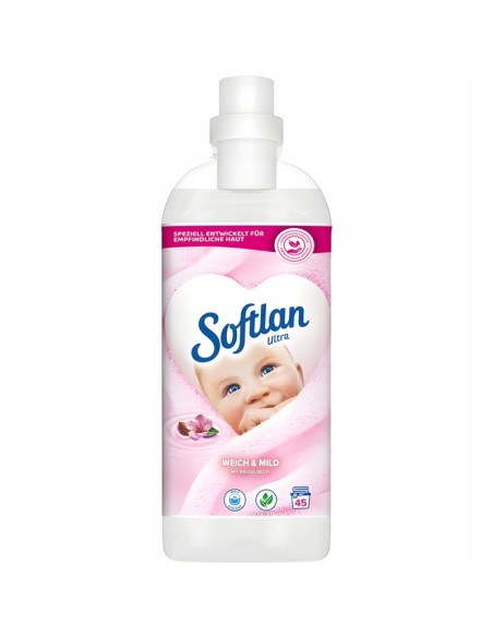 SOFTLAN ULTRA Płyn do płukania tkanin BIAŁY MLEKO MIGDAŁOWE 45 płukań, 1 l