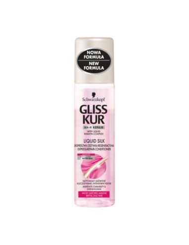GLISS KUR Liquid Silk Gloss Odżywka ekspresowa do włosów matowych i łamliwych, 200 ml