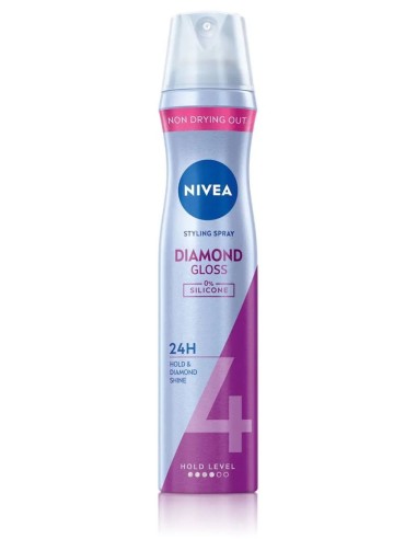 NIVEA DIAMOND GLOSS Lakier do włosów DODAJĄCY DIAMENTOWEGO BLASKU, 250 ml