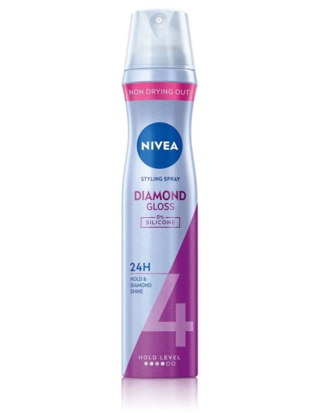 NIVEA DIAMOND GLOSS Lakier do włosów DODAJĄCY DIAMENTOWEGO BLASKU, 250 ml