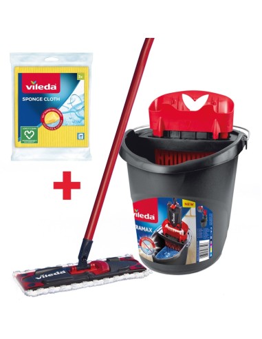 VILEDA ULTRAMAX BOX Mop płaski + wiadro + 3 x pucerka, zestaw