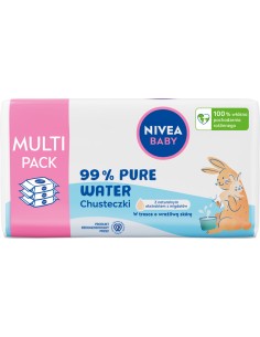 NIVEA BABY Chusteczki nawilżane dla dzieci 99 % PURE WATER, 3 x 57 szt