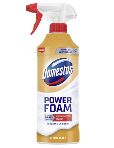 DOMESTOS POWER FOAM Piana do mycia toalety i łazienki CITRUS BLAST, 435 ml