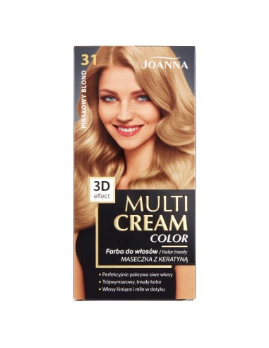 JOANNA MULTI CREAM COLOR Farba do włosów 31 PIASKOWY BLOND