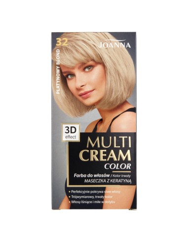 JOANNA MULTI CREAM COLOR Farba do włosów 32 PLATYNOWY BLOND