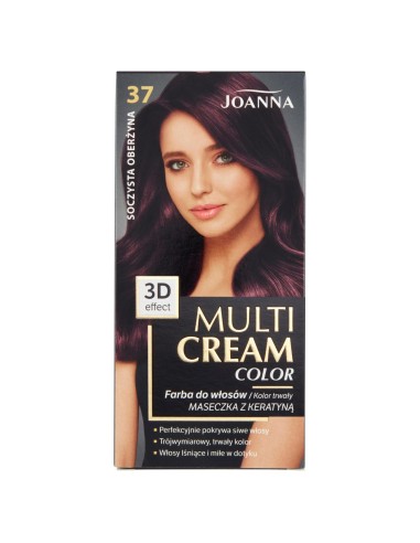 JOANNA MULTI CREAM COLOR  Farba do włosów 37 SOCZYSTA OBERŻYNA