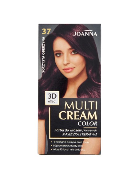 JOANNA MULTI CREAM COLOR  Farba do włosów 37 SOCZYSTA OBERŻYNA