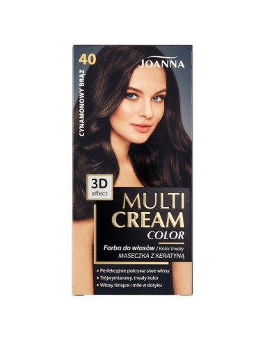 JOANNA MULTI CREAM COLOR Farba do włosów 40 CYNAMONOWY BRĄZ