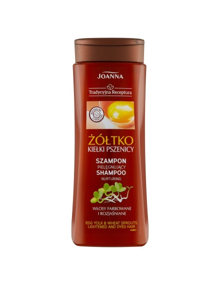 JOANNA TRADYCYJNA RECEPTURA Szampon do włosów farbowanych i rozjaśnianych ŻÓŁTKO & KIEŁKI PSZENICY, 300 ml