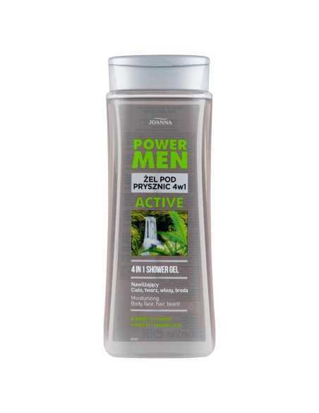 JOANNA POWER MEN Żel pod prysznic 4w1 KONOPIE & WITAMINA PP, 300 ml