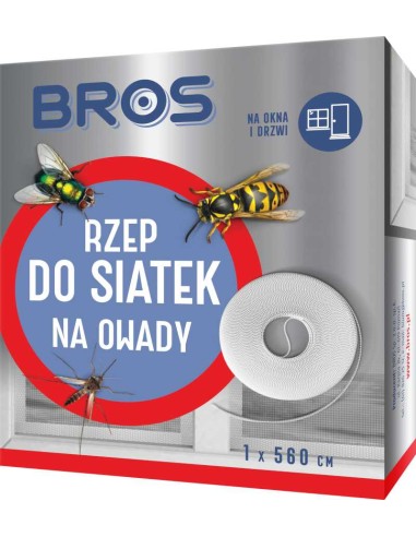 BROS Rzep do siatek i moskitier na okna lub drzwi PRZECIW OWADOM 5,6 m, 1 szt