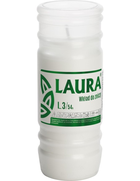 BISPOL LAURA Wkład do zniczy parafinowy L3 54 h, 1 szt