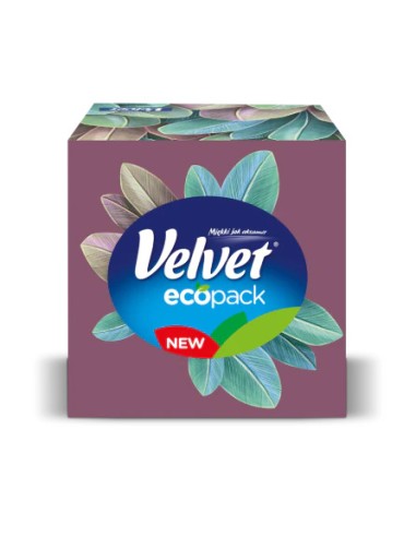 VELVET Chusteczki higieniczne w kartoniku 3-warstwowe CUBE, 56 szt