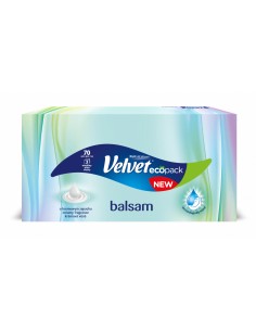 VELVET BALSAM Chusteczki higieniczne w kartoniku 3-warstwowe KREMOWY ZAPACH, 70 szt