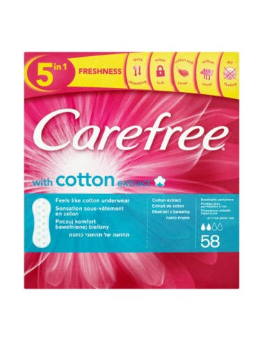 CAREFREE Wkładki higieniczne Cotton Extract 58 szt 1 szt