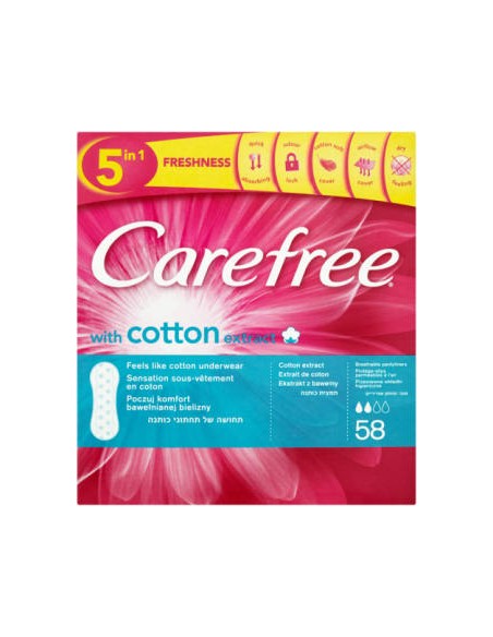 CAREFREE Wkładki higieniczne Cotton Extract 58 szt 1 szt