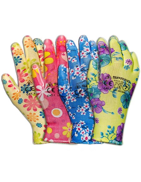 DALIA Rękawice robocze damskie KWIATOWE rozmiar 8, 2 szt